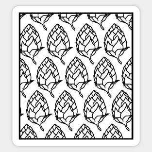 Beer Hops Pattern Blk Sticker